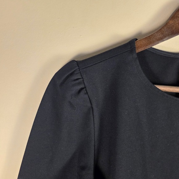 Vineyard Vines Jet Black Ponte Puff Sleeve Dress 2Q011397-002 Womens Large NWT - Picture 5 of 11